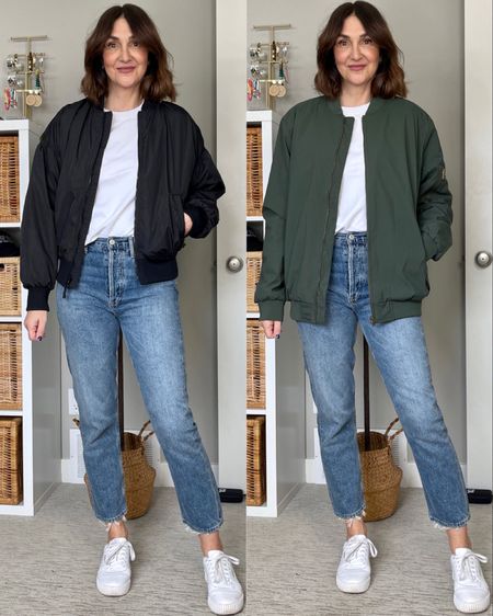 My fave coats for spring 2023 part 2: bomber jackets
- left: Old Navy oversized bomber jacket: fits tts, I’m in my usual S (I’m 5’ 7”)
- right: mens bomber jacket from Amazon, I got a men’s M for an oversized fit

Jeans, tee and sneakers also linked, I’d suggest getting your usual size in the jeans and sneakers and going up one size in the tee especially if you want to put it in the dryer 


#LTKSeasonal #LTKstyletip #LTKFind