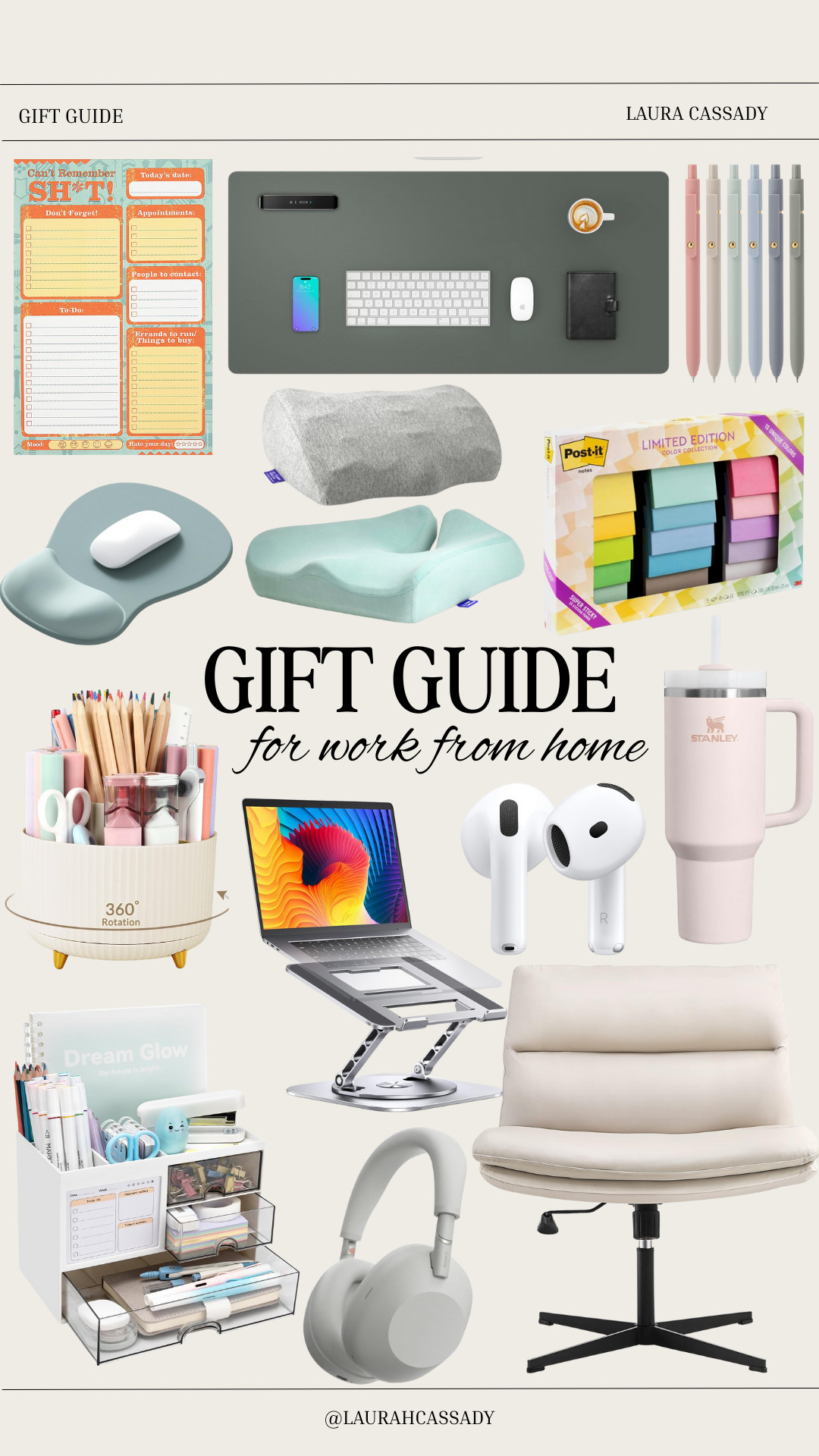 WFH gifts they’ll actually use 🤍✨
Rounded up the best work-from-home essentials — ergonomic pillows, desk organizers, aesthetic pens, tumblers, tech must-haves, headphones, and cozy office favorites that make long days at home so much easier. Perfect for coworkers, students, remote workers, and anyone who loves a productive (and cute!) workspace. 

 #WFHGiftGuide #WorkFromHomeEssentials #HomeOfficeSetup #DeskAesthetic #ProductivityMustHaves #OfficeGifts #AmazonFinds #WFHSetup #RemoteWorkLife #LTKHome #LTKWork #LTKHoliday #LTKGiftGuide #LTKGiftGuide #LTKHoliday #LTKTall