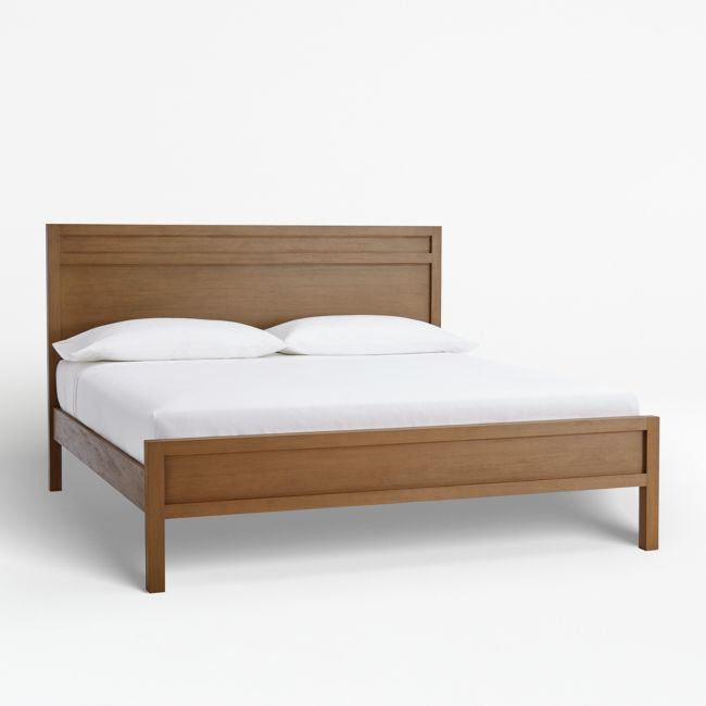 Keane Driftwood Solid Wood King Bed | Crate & Barrel