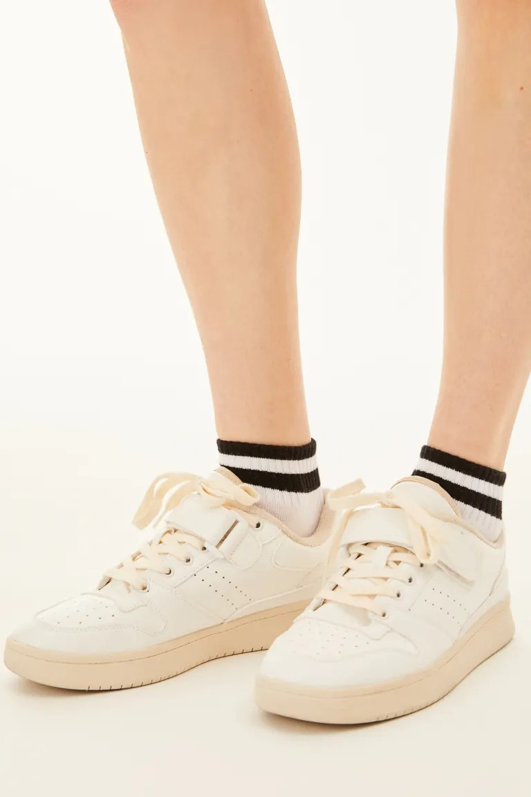 Sneakers in faux leather. Padded edge and tongue, and lacing at front with a hook-loop fastener. ... | H&M (US + CA)