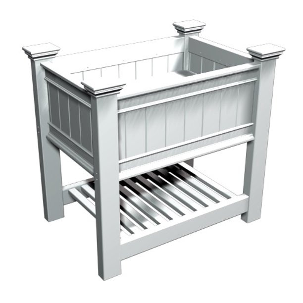 Vita Classic 38"L x 24"W x 36"H Vinyl Cambridge Raised Planter, White, VA68211 - Walmart.com | Walmart (US)