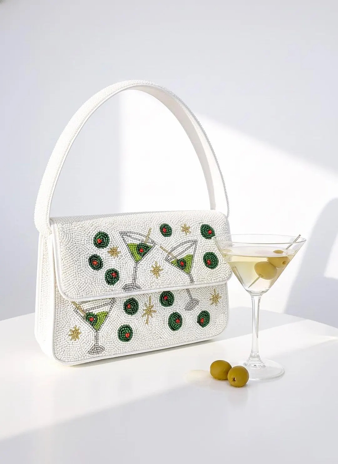 Olive Martini Bag, Beaded Shoulder Bag, Cocktail Purse, Martini Clutch, Olive Clutch, Beaded Purs... | Etsy (Global)