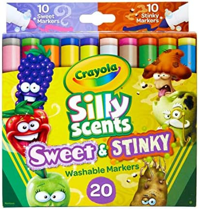 Crayola Silly Scents Sweet & Stinky Scented Markers, 20Count, Washable Markers, Gift for Kids, Age 3 | Amazon (US)