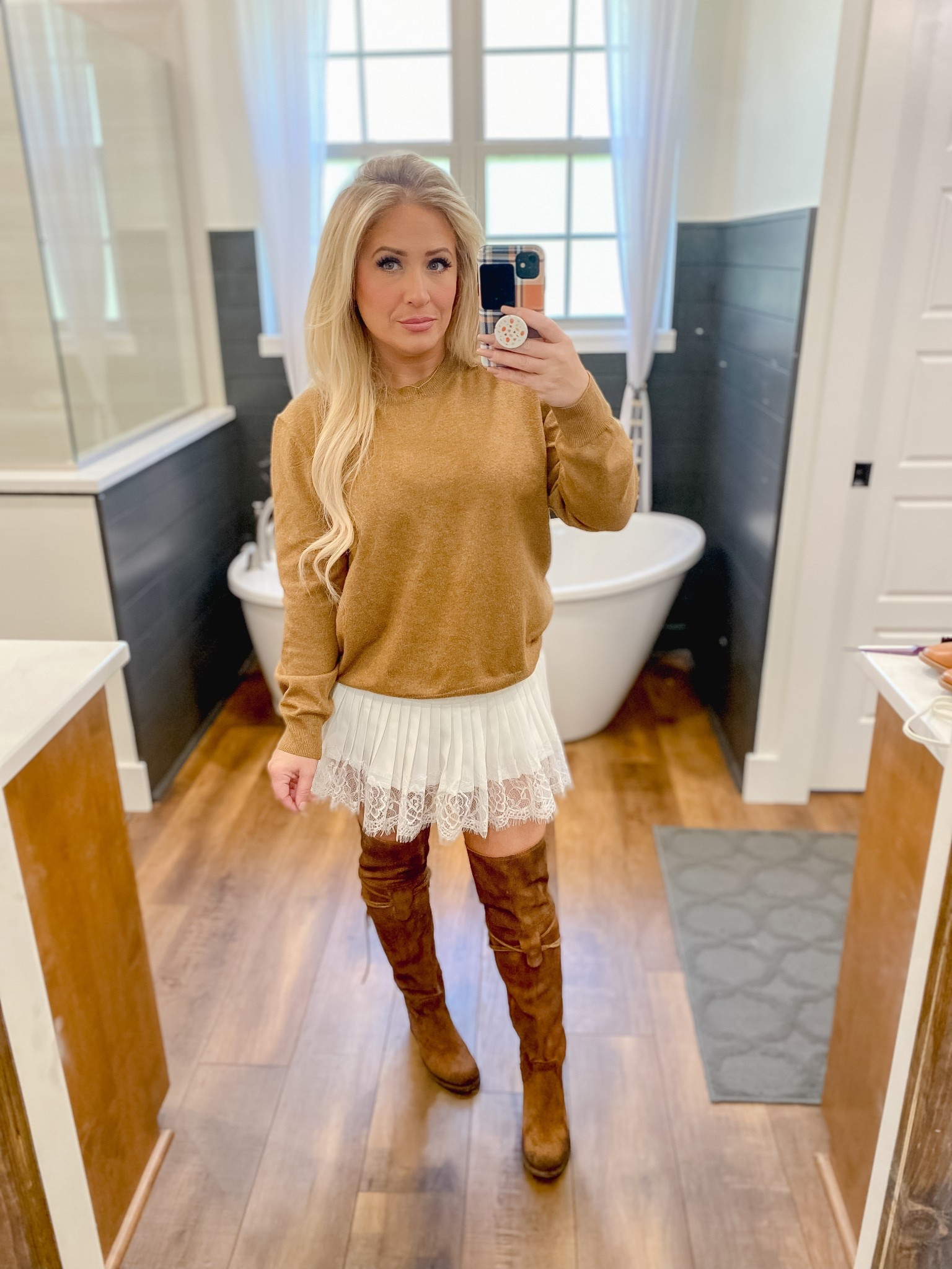 Skirt runs tts with built in shorts! 

#LTKPetite #LTKOver40 #LTKStyleTip