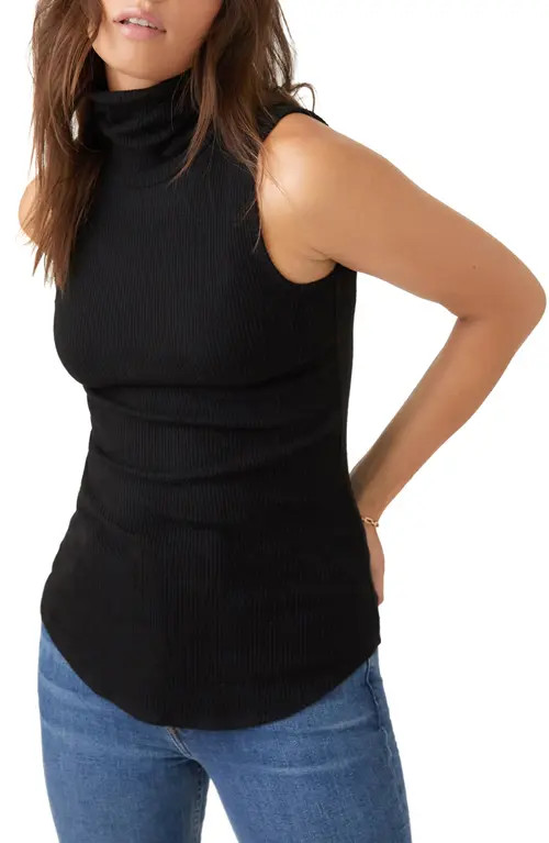 FIFTEEN TWENTY Turtleneck Sleeveless Ribbed Sweater in Black at Nordstrom, Size X-Large | Nordstrom