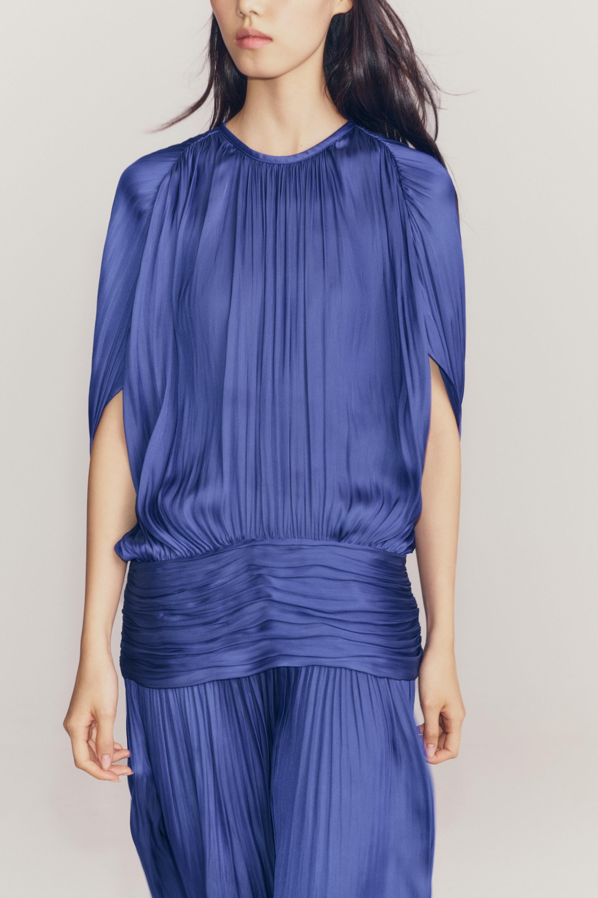 ZW COLLECTION DRAPED DRESS WITH SASH | Zara UK