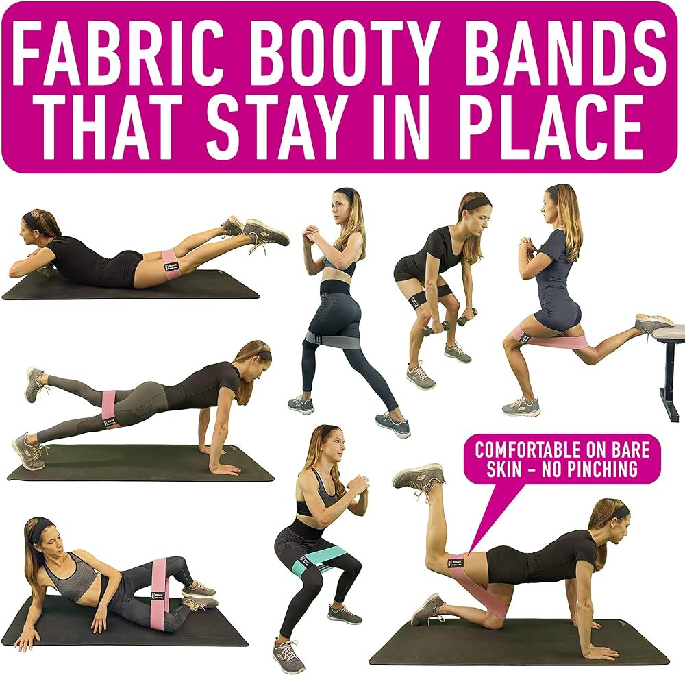 Resistance Bands for Working Out with Workout Bands Guide. 4 Booty Bands for Women Men Fabric Ela... | Amazon (US)