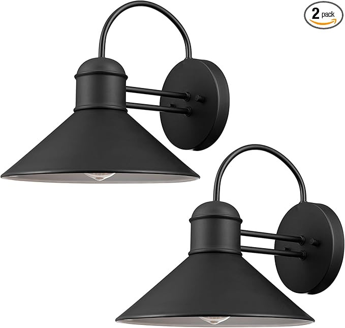 GLOBE Electric 44165 1-Light Outdoor Wall Sconce, 2-Pack, Black Finish, Weather Resistant, Exteri... | Amazon (US)