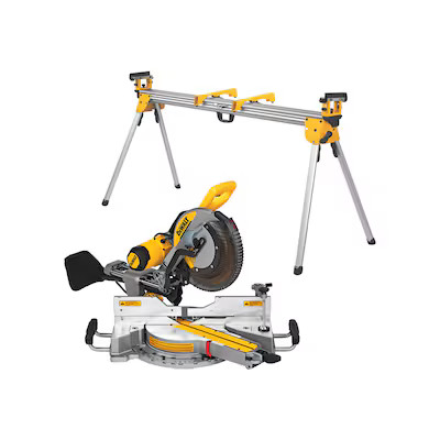 DEWALT DEWALT 12-in 15-Amp Dual Bevel Sliding Compound Corded Miter Saw & Adjustable Stand | Lowe's