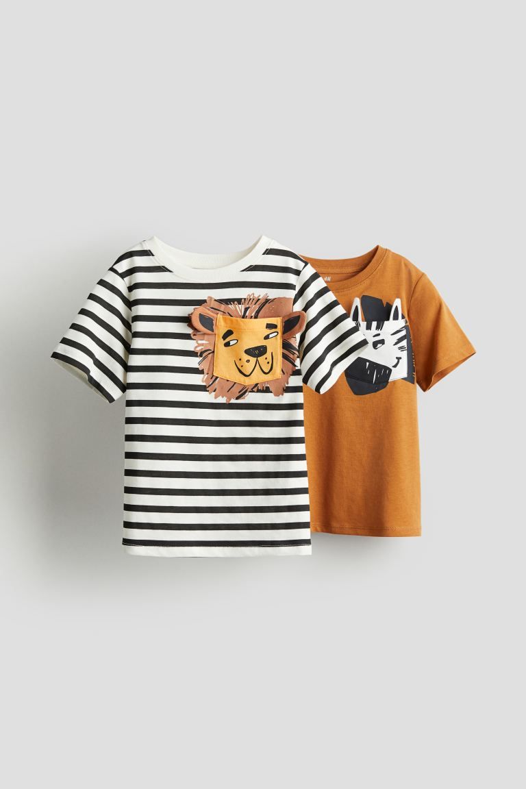 2-pack Interactive-detail T-shirts | H&M (US + CA)