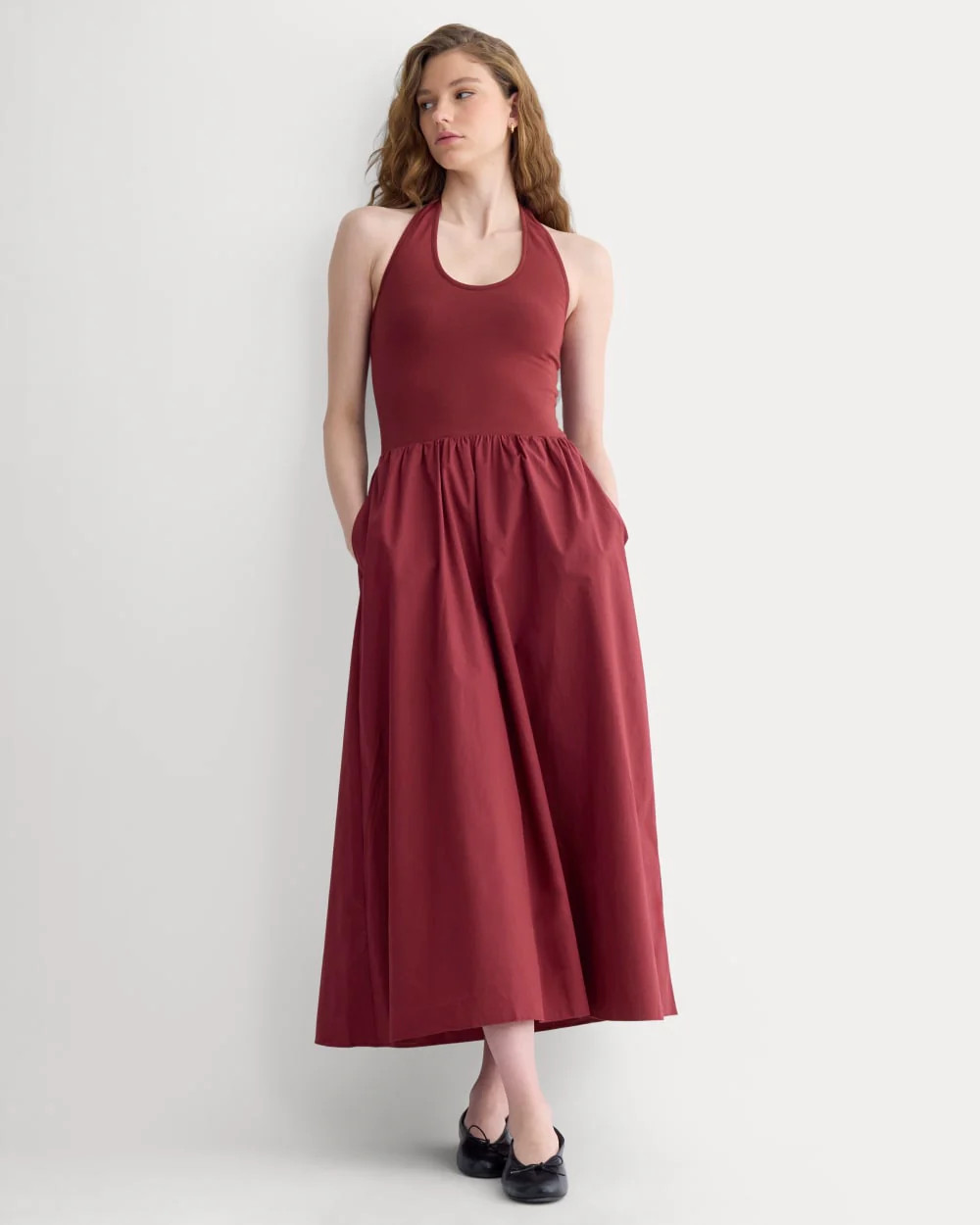 Halter Dress in Ultrasoft Cotton | Pomegranate | Everlane
