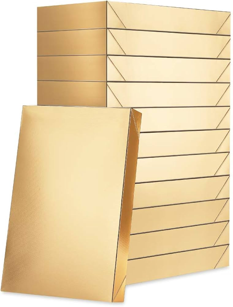 Gift Boxes for Clothes 14.5x9.5x2 Inches, Shirt Gift Boxes, Large Gift Boxes with Lids, Gold Gift... | Amazon (US)