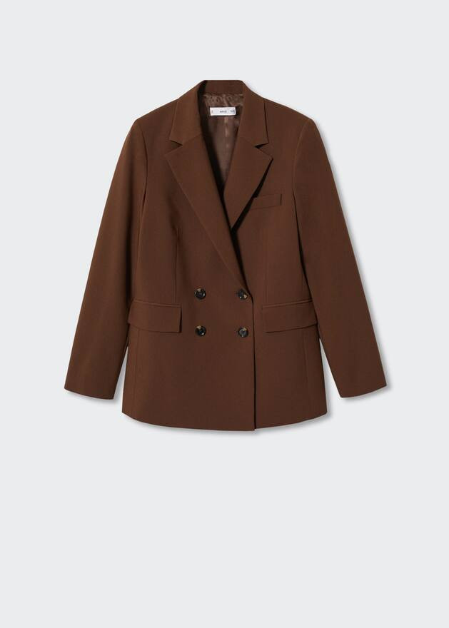 Leather-effect oversized blazer | MANGO (US)