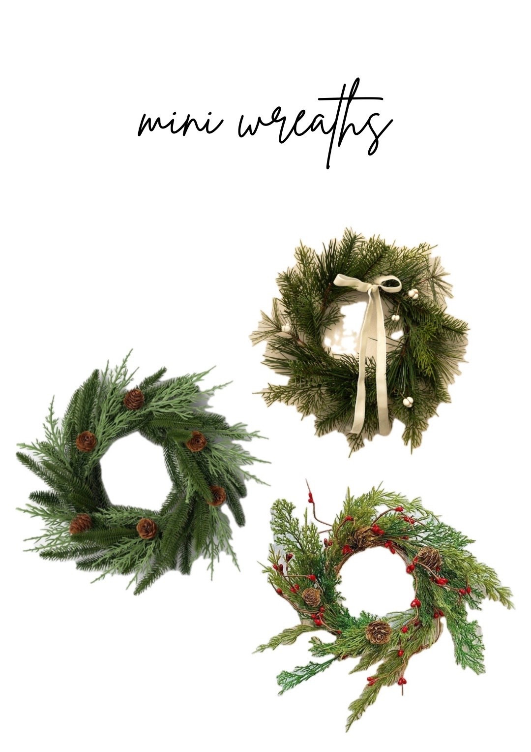 Smaller size faux wreaths for holiday decor 

#LTKHoliday #LTKHome