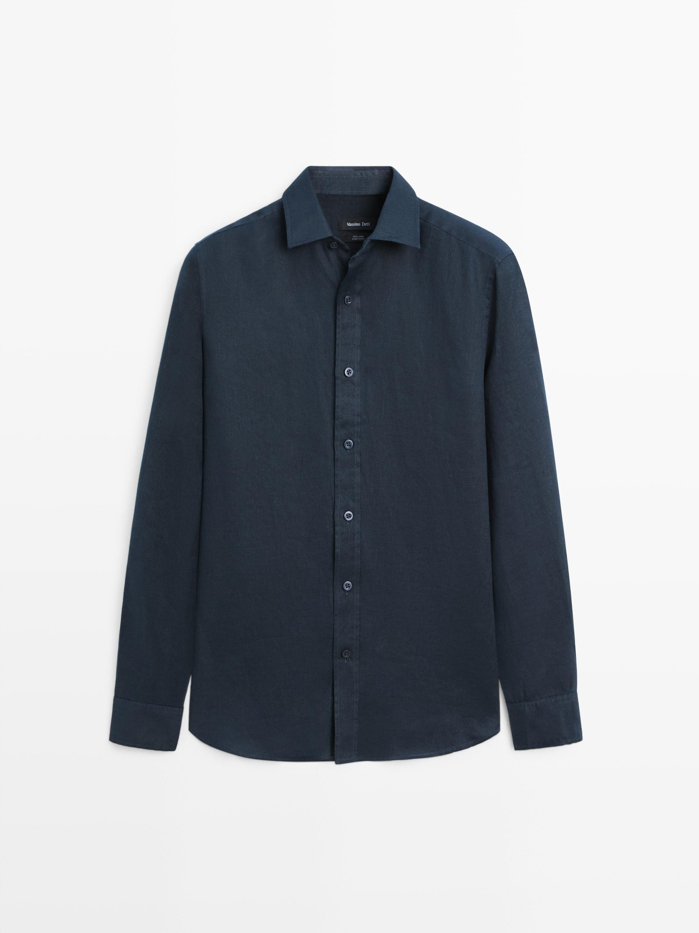 Slim fit 100% linen shirt | Massimo Dutti US