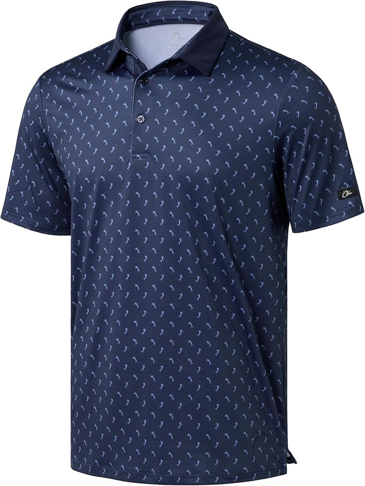 Obla Mens Golf Polo Shirts Short Sleeve Dry Fit Performance Moisture Wicking Casual Print Collare... | Amazon (US)