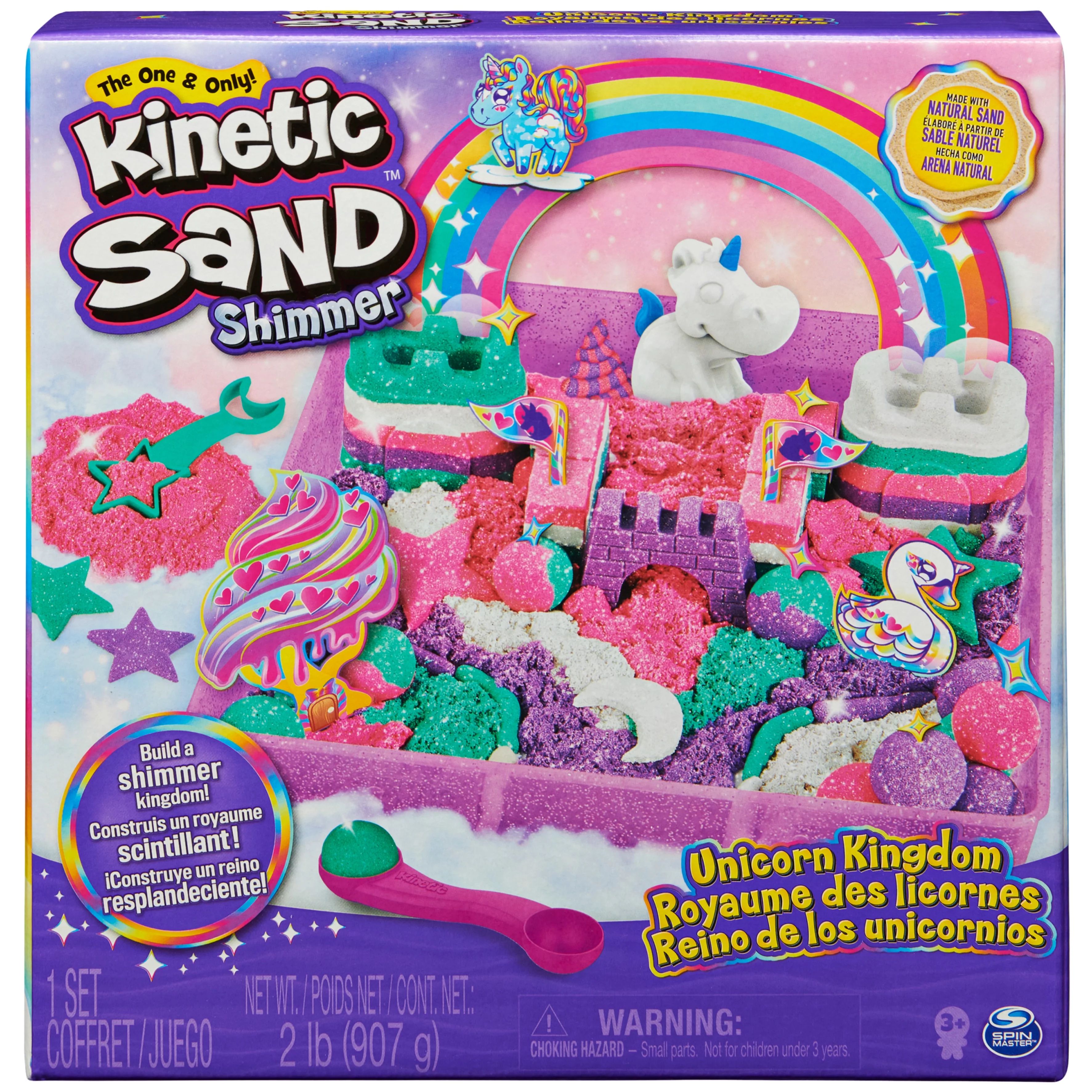 Kinetic Sand Unicorn Kingdom Playset w/ 2lbs of Shimmer Kinetic Sand - Walmart.com | Walmart (US)