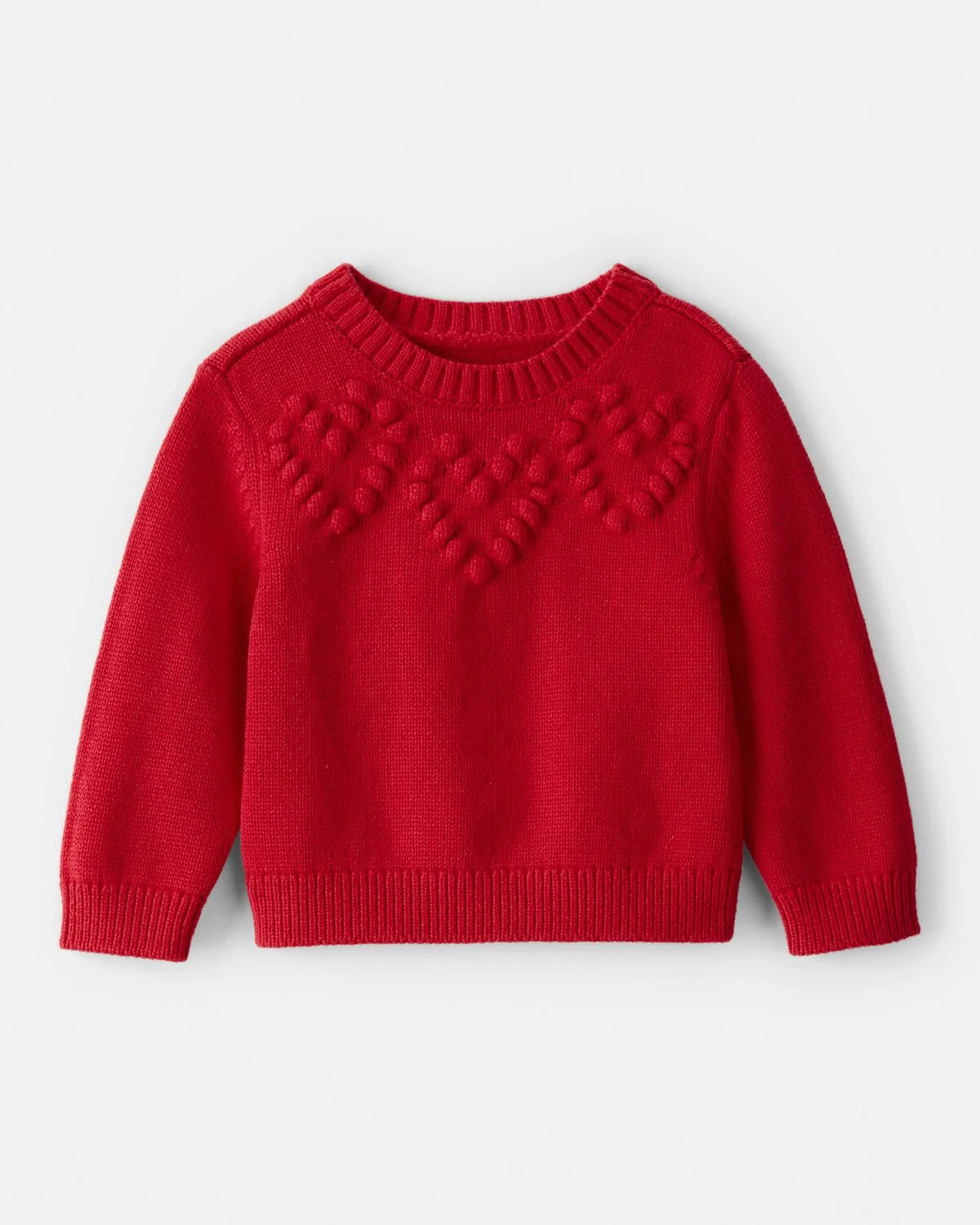 Baby Girl Heart Long-Sleeve Sweater - Red | Carter's | Carter's Inc