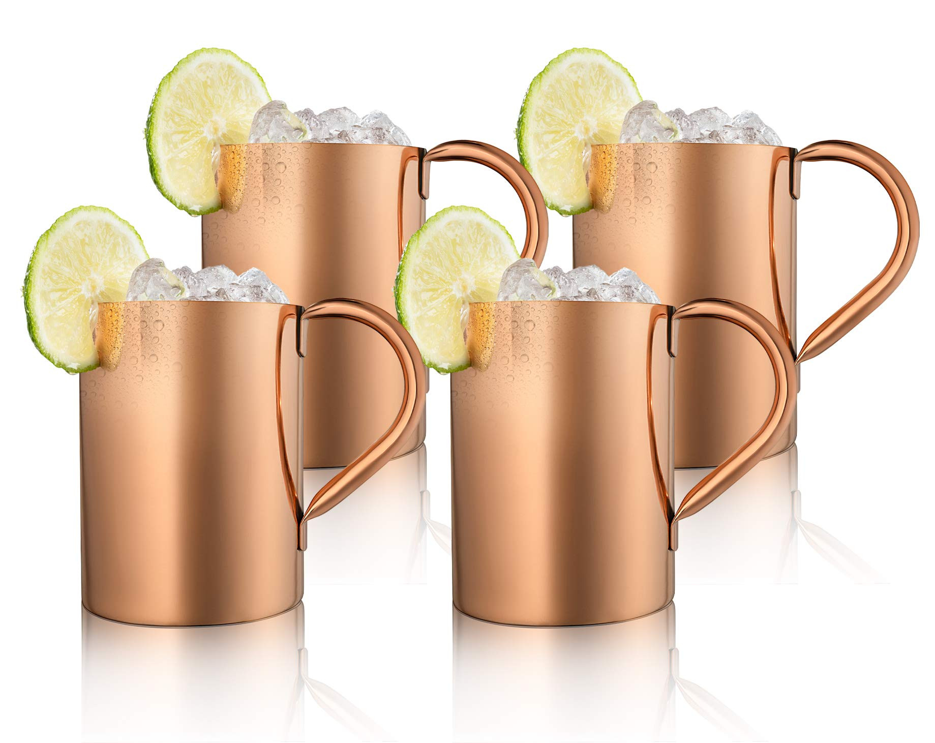 Legends Direct Moscow Mule Copper Cups - 16 Oz Stylish Cocktail Cups in Solid Smooth Copper - Set... | Amazon (US)