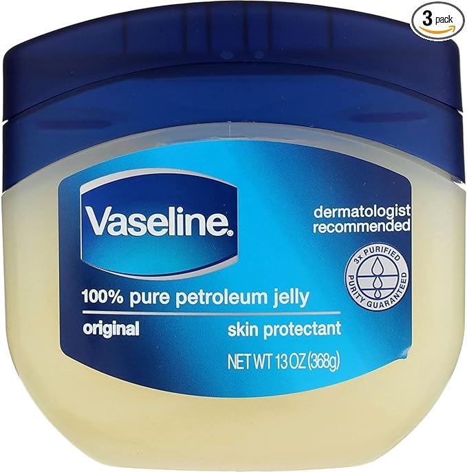 Vaseline Petroleum Jelly Original 3 Count Provides Dry Skin Relief And Protects Minor Cuts Dermat... | Amazon (US)