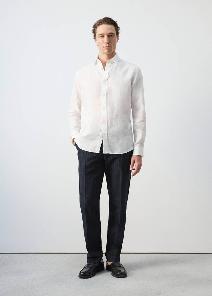 Regular-fit 100% linen shirt white - Men - S - MANGO MAN | Mango (US/MX/AU)