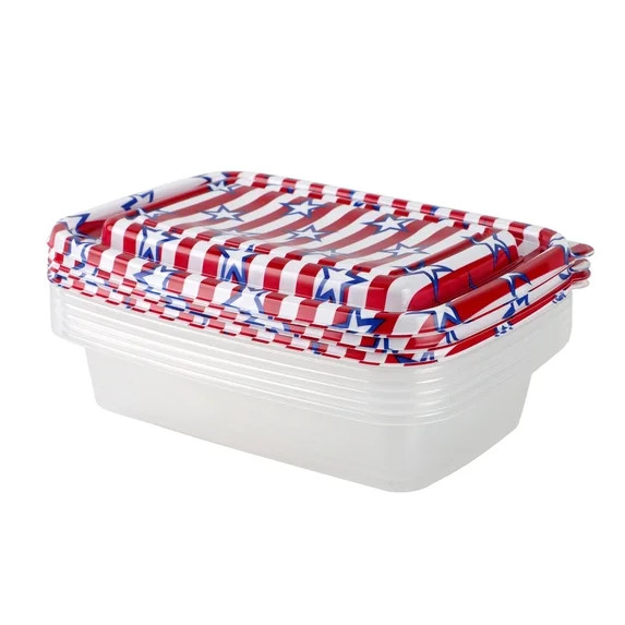 Cook With Color 12 Piece Stackable Plastic Food Storage Container Set, 1000 ml Rectangular Contai... | Walmart (US)