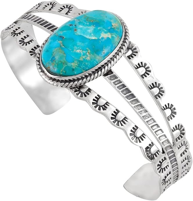 Turquoise Bracelet Sterling Silver 925 Genuine Turquoise | Amazon (US)
