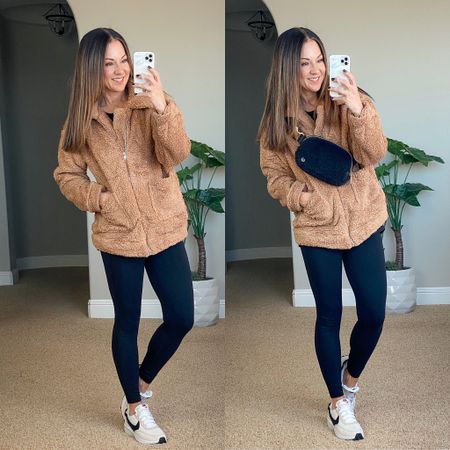 💥save 25% on this Cozy fleece sherpa shacket jacket size small in the color dark brown - 25% off code 25ANR17Y.  The comfiest long sleeve tee with thumbholes (long enough to cover your bum). The best no-show socks I have tried.  My favorite leggings with pockets 25" size xs. Sport bra size xs perfect for athleisure days

#LTKstyletip #LTKunder50 #LTKsalealert