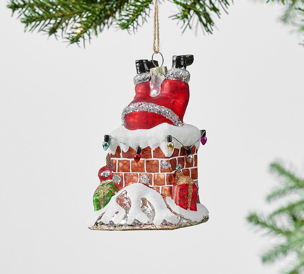 Mercury Santa in Chimney Ornament | Pottery Barn (US)