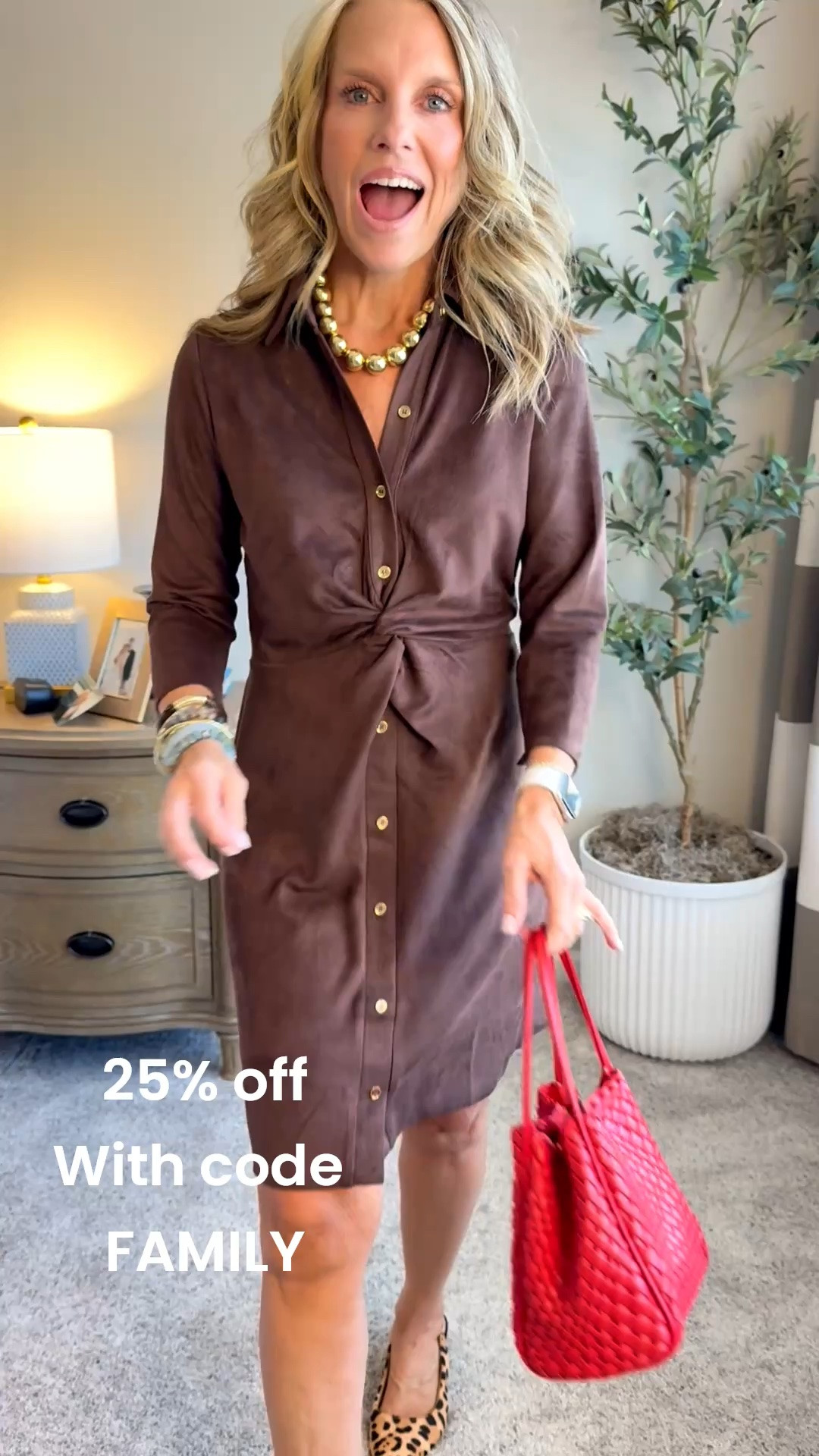 Oh my gosh…I can’t stop buying faux suede. It’s so good, so comfy, so chic. Wearing size small. Use code FAMILY for 25% off @Duffield Lane