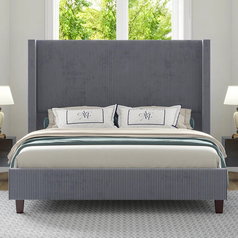 Dunwoody Upholstered Wingback Platform Bed | Wayfair North America