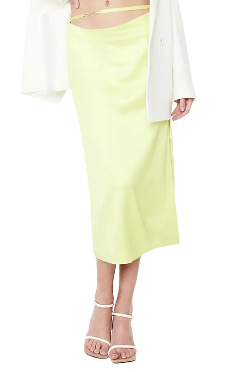 Bardot Atlanta Low Rise Midi Skirt in Lime at Nordstrom, Size 2 | Nordstrom