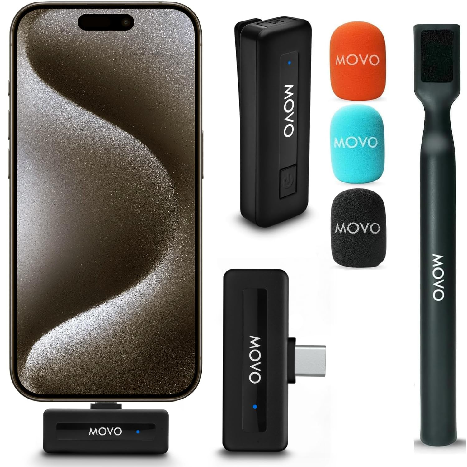 Movo Wireless Mini UC Ultra Compact Wireless Lavalier Microphone for iPhone 15/16/17 and up with ... | Amazon (US)