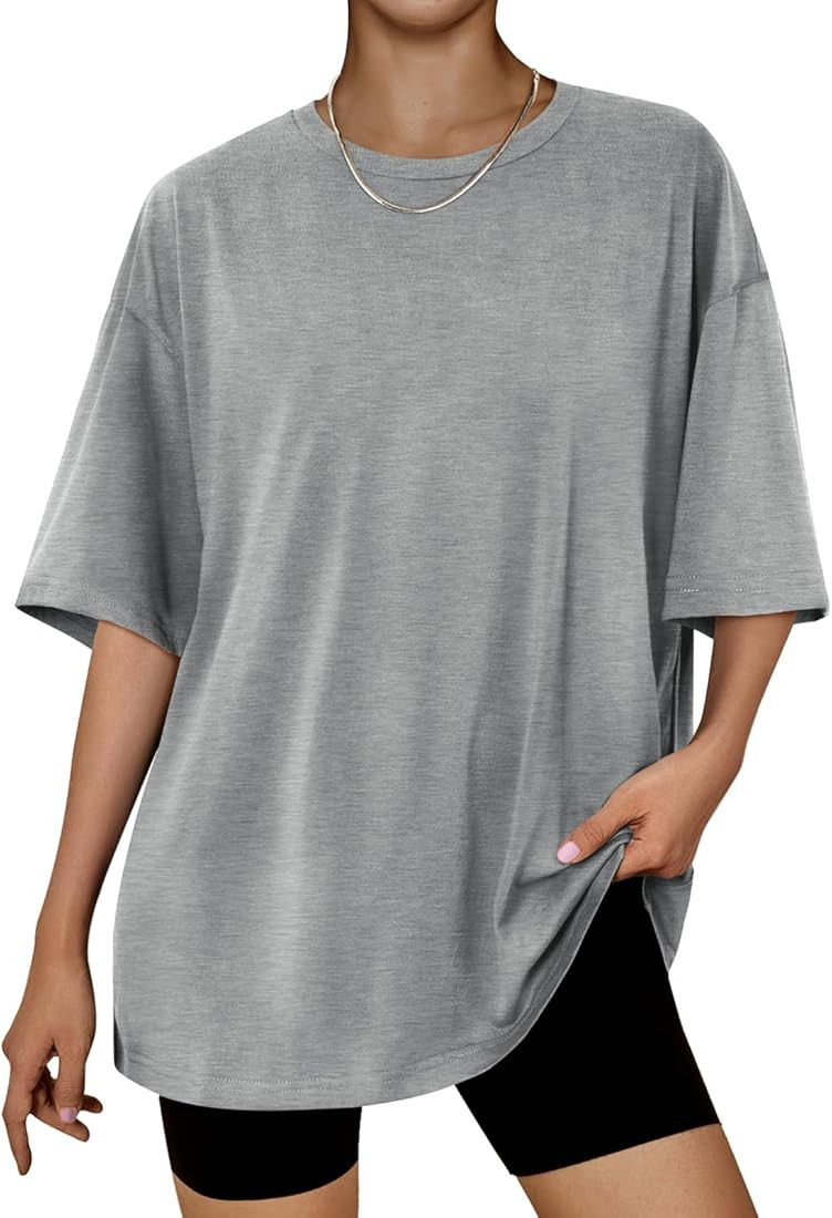 Trendy Queen Womens Fashion Workout T Shirts Athletic Plus Size Tops Summer Trendy Clothes 2025 S... | Amazon (US)