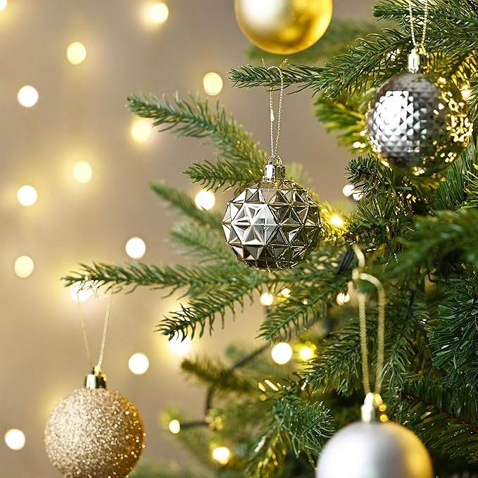 Valery Madelyn Christmas Tree Decorations Ornament Set for Fall Halloween Decor, 50ct White and G... | Amazon (US)