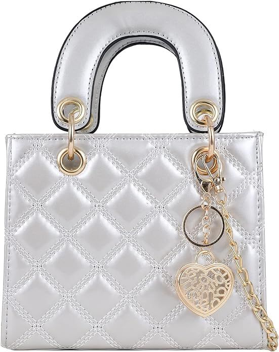 Amazon.com: Qiayime Purses and quilted Handbags for Women Patent Leather Chain Satchel Shoulder M... | Amazon (US)