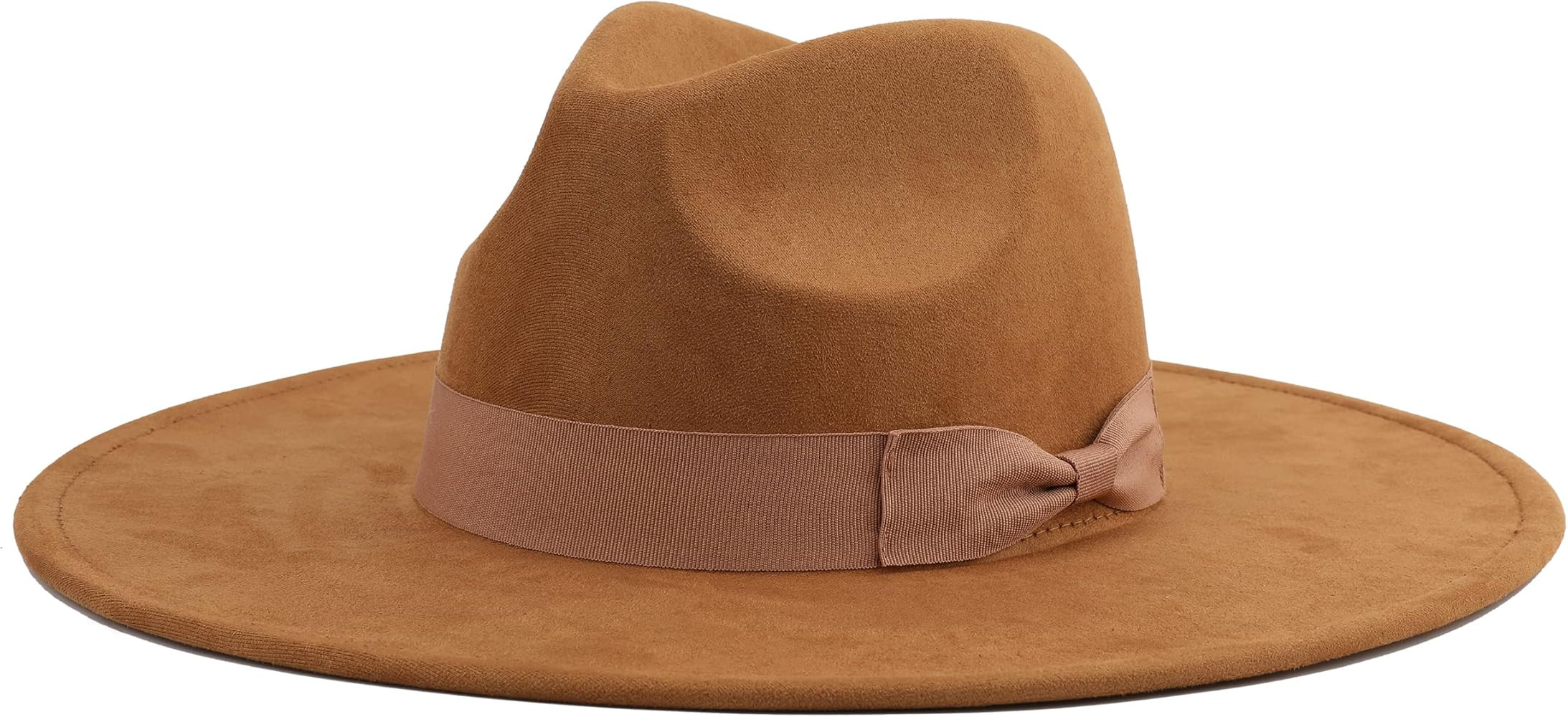 Big Wide Brim Fedora Hat for Women Large Felt Panama Rancher Hat | Amazon (US)