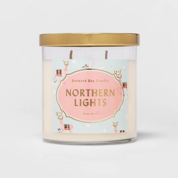 15.1oz Lidded Glass Jar 2-Wick Candle Northern Lights - Opalhouse™ | Target