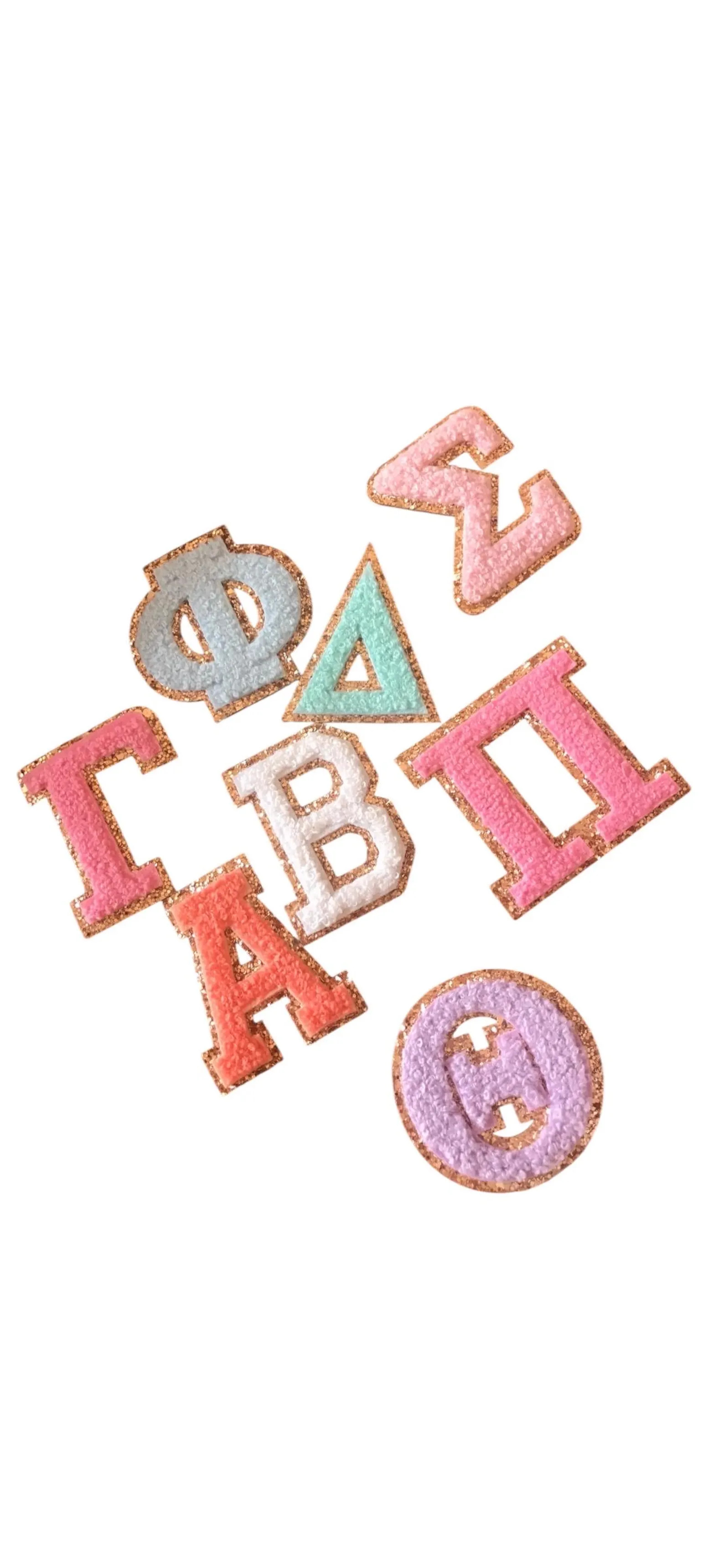 Glitter Sorority Letter Patch: Self-Adhesive Greek Symbol | Etsy (Global)