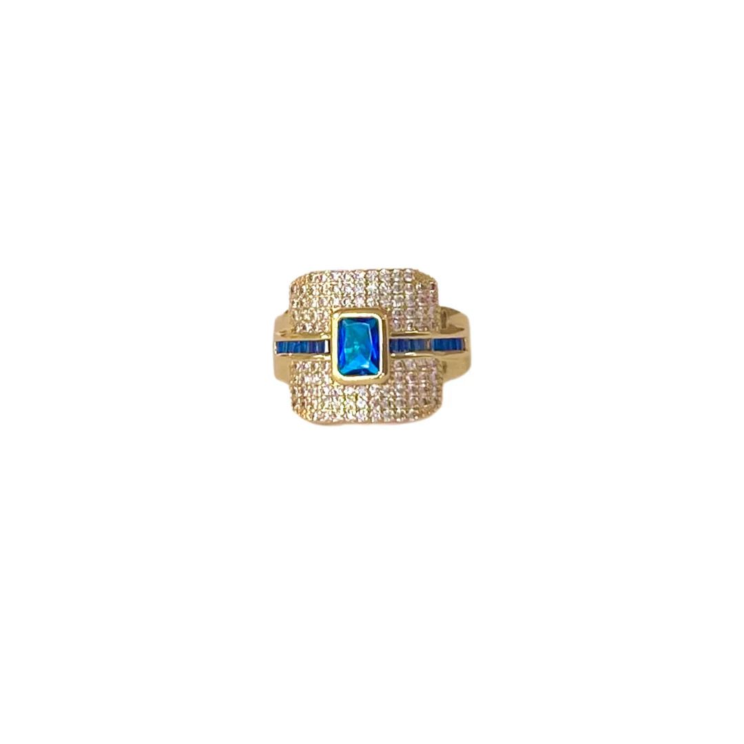 Amy Squared Ring - Blue | Accessory Concierge