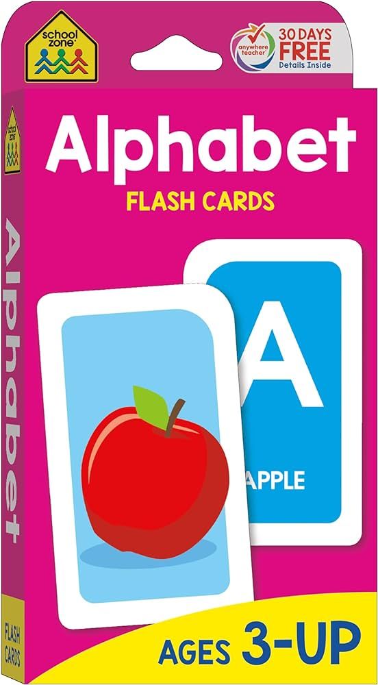 School Zone Alphabet Flash Cards: Learn the ABCs, Preschool & Toddlers, Letters & Phonics, Colorf... | Amazon (US)