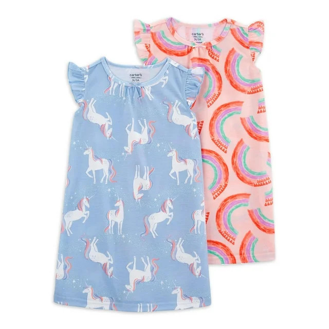 Carter's Child of Mine Toddler Girl Pajama Gown, 2-Pack, Sizes 2T-5T | Walmart (US)