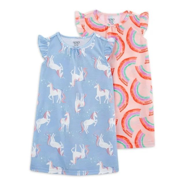 Carter's Child of Mine Toddler Girl Pajama Gown, 2-Pack, Sizes 2T-5T | Walmart (US)