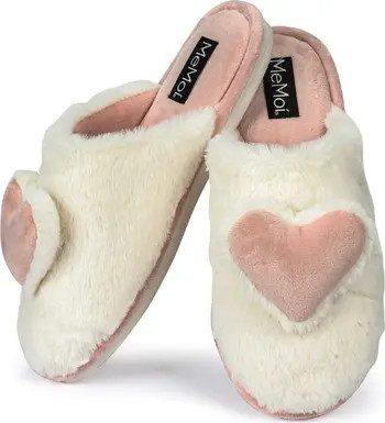 3D Heart Plush Faux Fur Slipper (Women) | Nordstrom