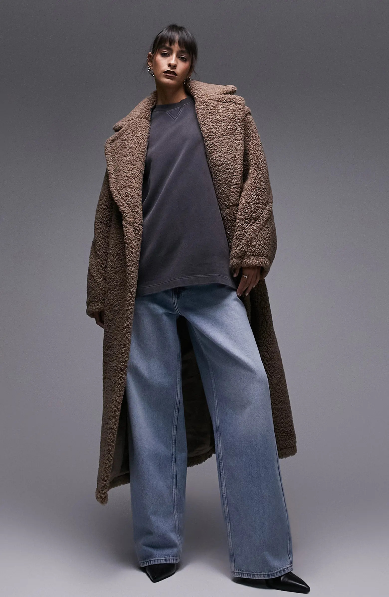 Fluffy Long Line Teddy Coat | Nordstrom