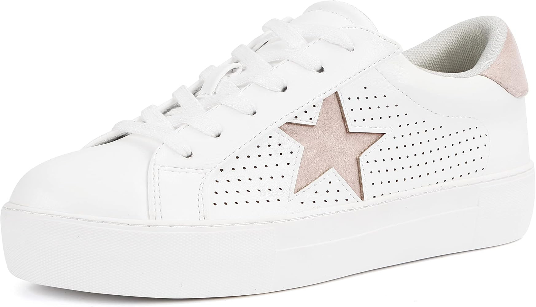 PARTY Women's Fashion Star Sneaker Lace Up Low Top Comfortable Cushioned Walking Shoes | Amazon (US)