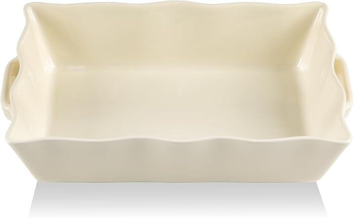 Sweejar Casserole Dishes for Oven, Ceramic 9x13 Baking Dish, Wave Edge Bakeware with Handles, Lar... | Amazon (US)
