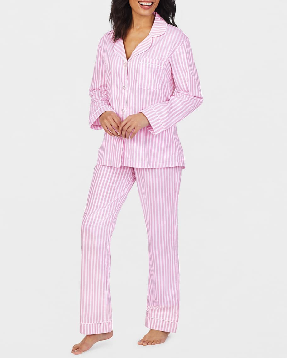 BedHead Pajamas 3D Striped Cotton Long-Sleeve Classic Pajama Set | Neiman Marcus