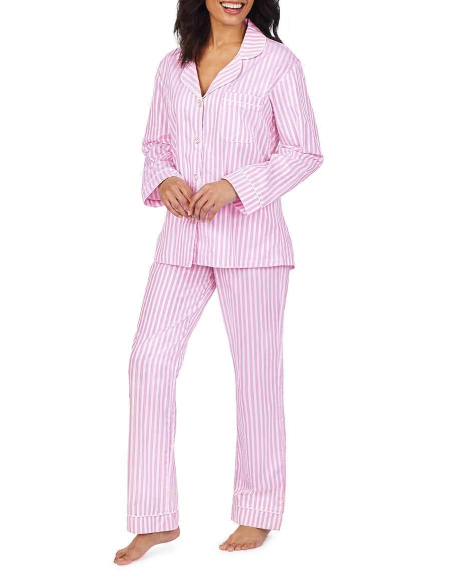 BedHead Pajamas 3D Striped Cotton Long-Sleeve Classic Pajama Set | Neiman Marcus