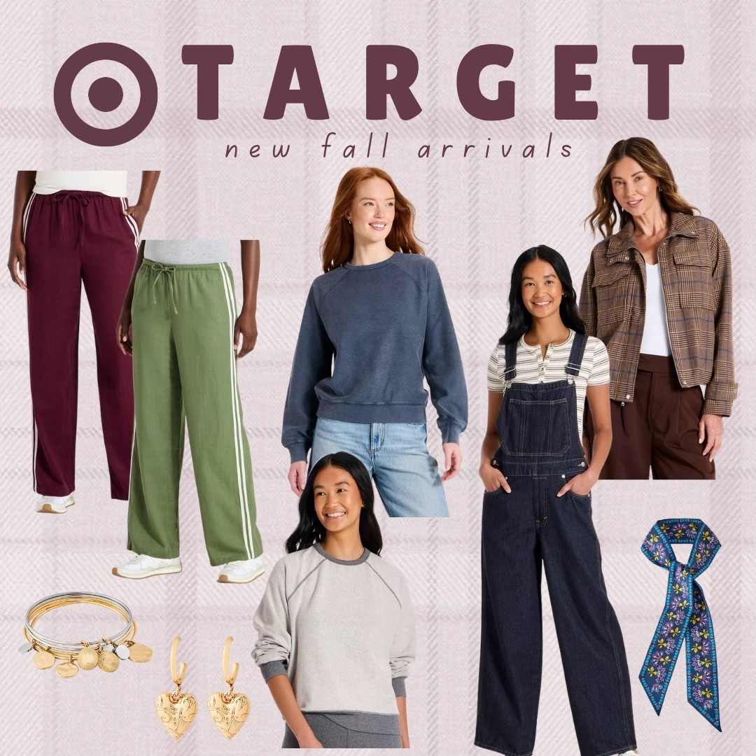 @Target new fall arrivals are giving such good cozy-meets-classic vibes 🍂 Loving these track pants, denim overalls, plaid jacket, and gold jewelry pieces. Linking it all below!

#LTKootd #LTKSeasonal #LTKWorkwear